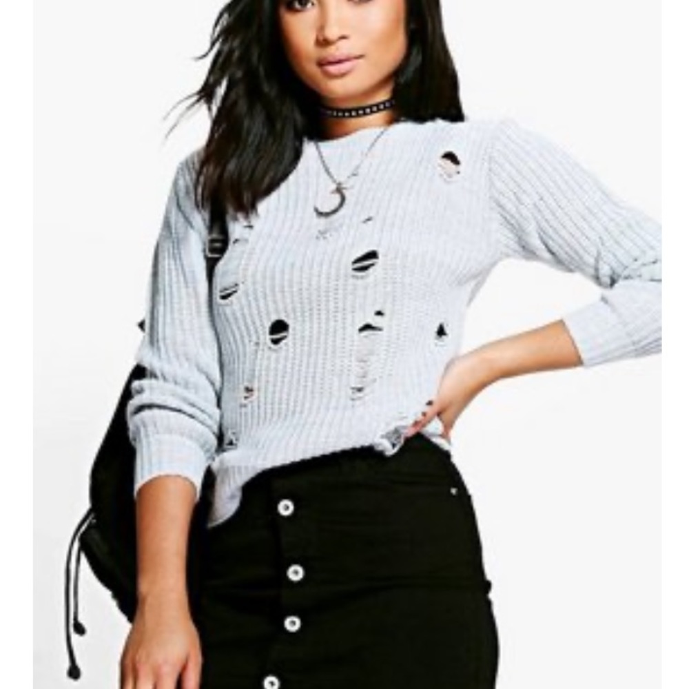 Boohoo Distressed sweater